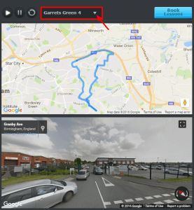 RouteMate driving test simulator for Garrets Green